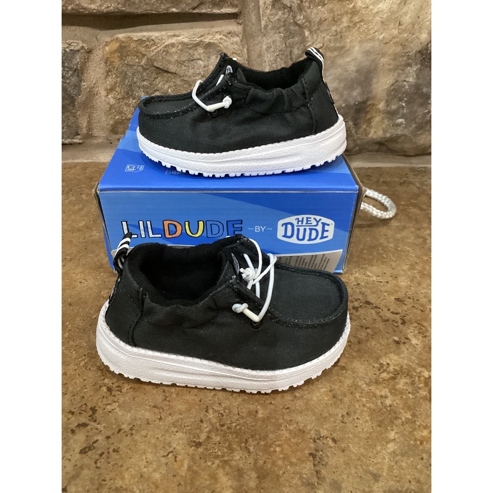 Hey Dude LilDude Slip On Core Black Toddler Shoes 43719-001 Size 3C New